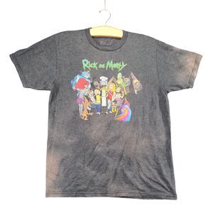 Rick & Morty Adult Swim T-Shirt Mens S Short Sleeve Gray Crew Neck Polycotton